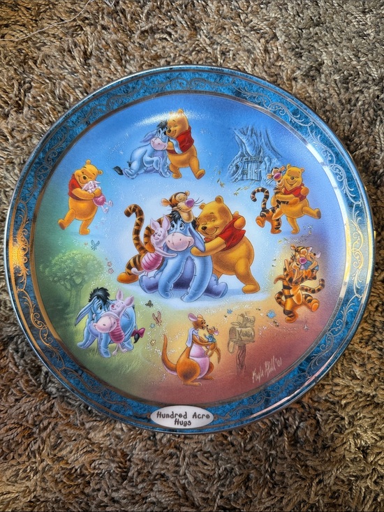 The Bradford Exchange Other - The Bradford Exchange Winnie the Pooh Hundred Acre Hugs Decorative Blue Plate